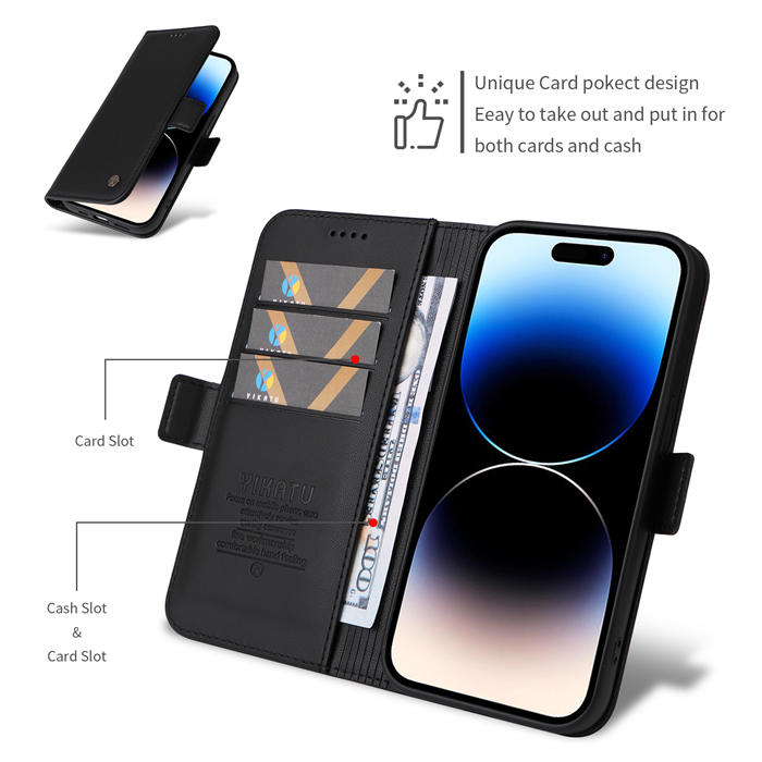 YIKATU iPhone 14 Pro Max Wallet Magnetic Flip Stand Case