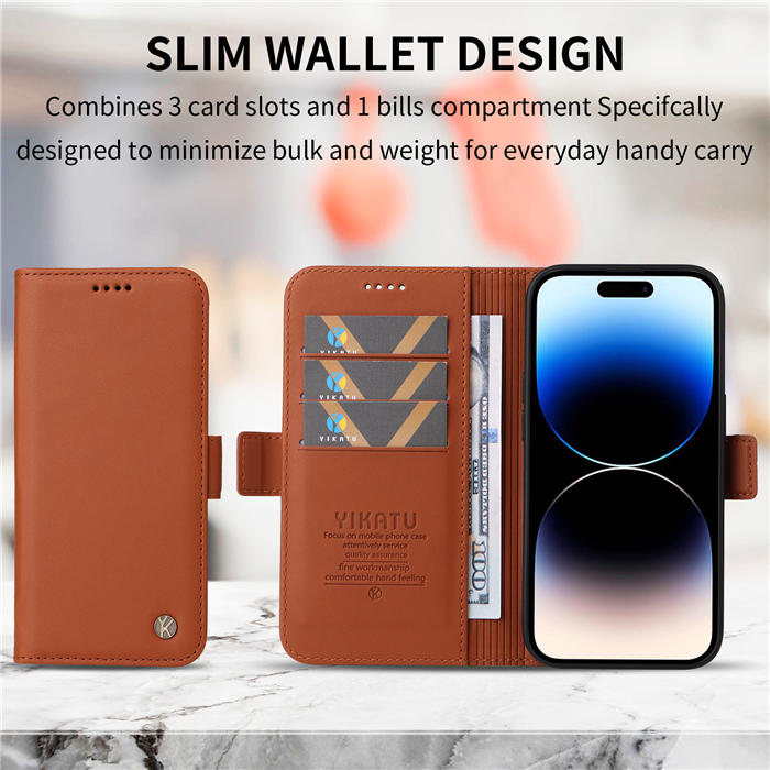 YIKATU iPhone 14 Pro Max Wallet Magnetic Flip Stand Case