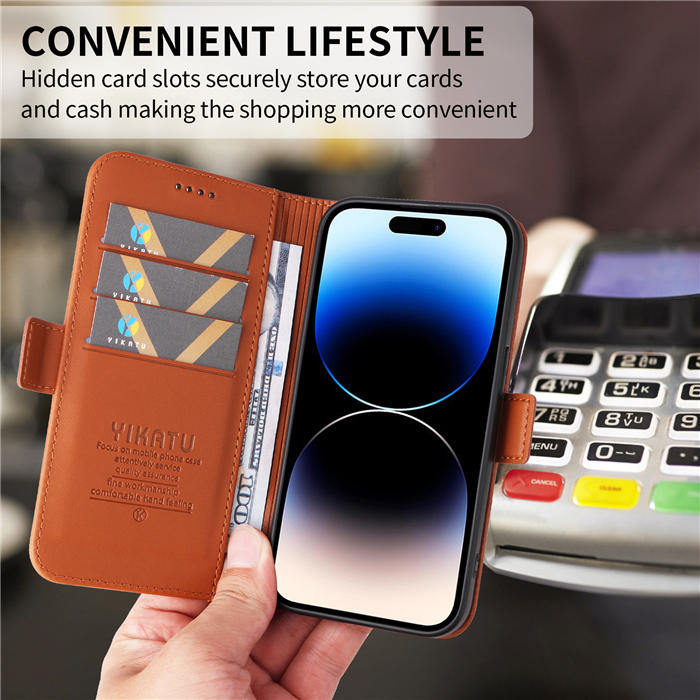 YIKATU iPhone 14 Pro Max Wallet Magnetic Flip Stand Case