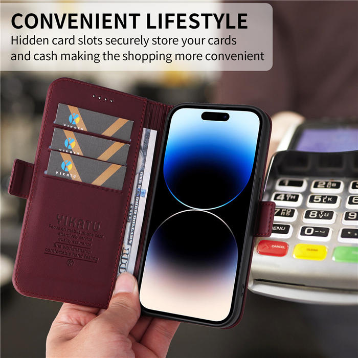 YIKATU iPhone 14 Pro Max Wallet Magnetic Flip Stand Case