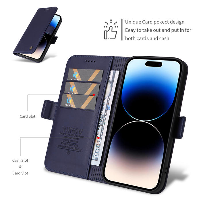 YIKATU iPhone 14 Pro Max Wallet Magnetic Flip Stand Case