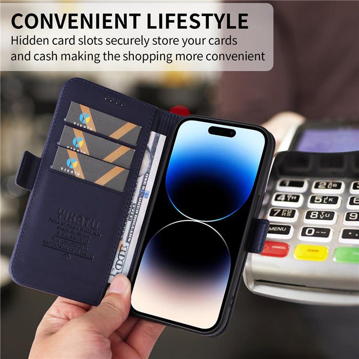 YIKATU iPhone 14 Pro Max Wallet Magnetic Flip Stand Case