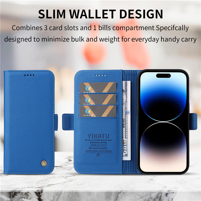 YIKATU iPhone 14 Pro Max Wallet Magnetic Flip Stand Case