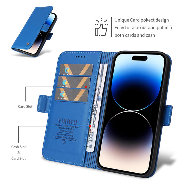 YIKATU iPhone 14 Pro Max Wallet Magnetic Flip Stand Case