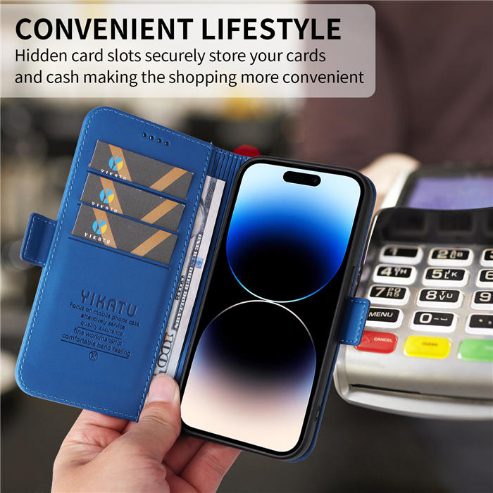 YIKATU iPhone 14 Pro Max Wallet Magnetic Flip Stand Case