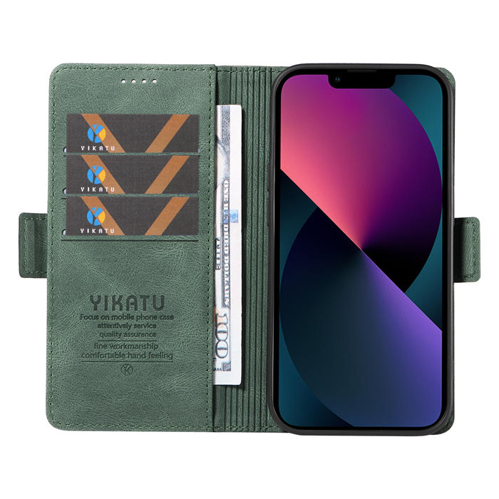 YIKATU iPhone 14 Plus Wallet Kickstand Case