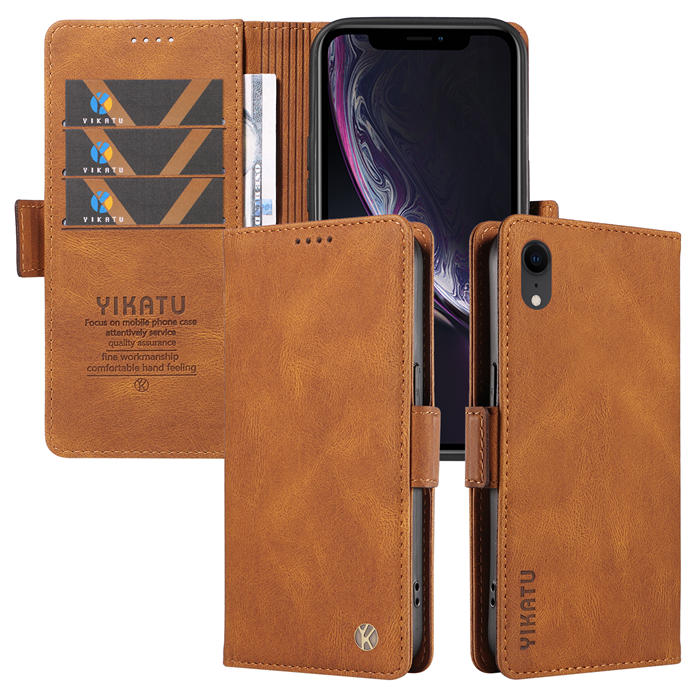 YIKATU iPhone XR Wallet Kickstand Case