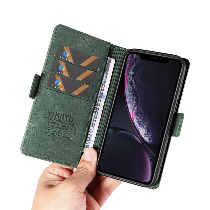 YIKATU iPhone XR Wallet Kickstand Case