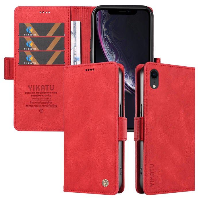 YIKATU iPhone XR Wallet Kickstand Case