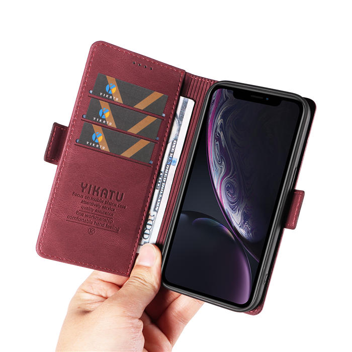 YIKATU iPhone XR Wallet Kickstand Case