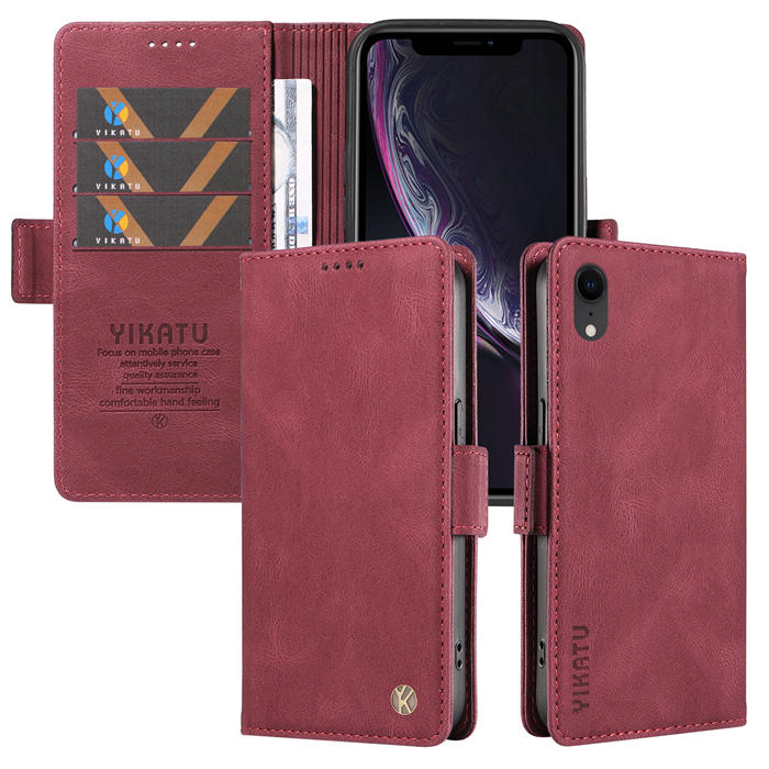 YIKATU iPhone XR Wallet Kickstand Case